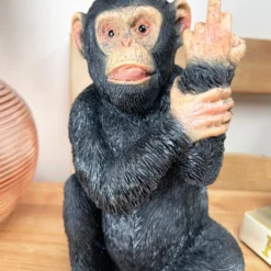 Black Up Yours Monkey Ornament 11x19x11cm -Home Decoration IMG E1272