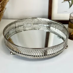Silver Mirror Candle Plate -Home Decoration IMG E1285
