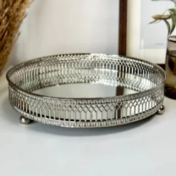 Silver Mirror Candle Plate -Home Decoration IMG E1287