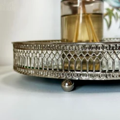Silver Mirror Candle Plate -Home Decoration IMG E1293