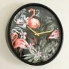 Round Tropical Flamingo Wall Clock