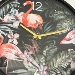Round Tropical Flamingo Wall Clock -Home Decoration IMG E1330