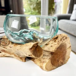 Molten 12cm Fruit Bowl On Teak Root Stand 12 Molten 12cm Fruit Bowl On Teak Root Stand -Home Decoration IMG E1395