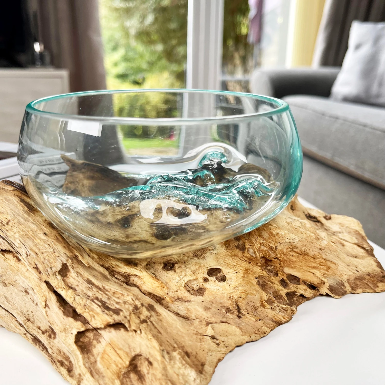 Molten 12cm Fruit Bowl On Teak Root Stand 2 Molten 12cm Fruit Bowl On Teak Root Stand - Image 2