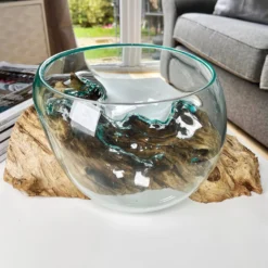 Molten 20cm Fruit Bowl On Teak Root Stand