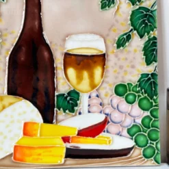 Cheese And Wine Ceramic Tile Wall Art 8x8" -Home Decoration IMG E1406 b34f64a2 c04c 4a78 9402 37b4745d4ea5