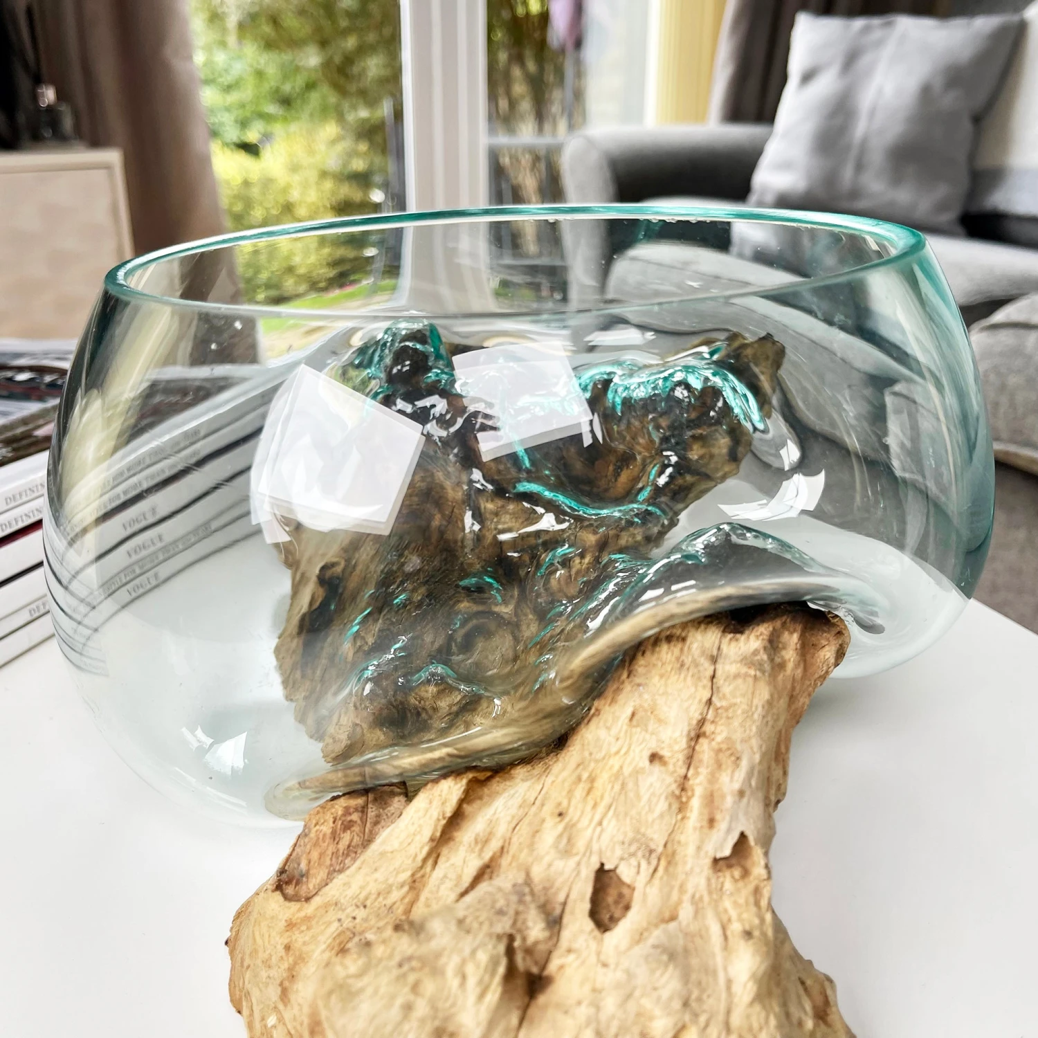 Molten 20cm Fruit Bowl On Teak Root Stand 3 Molten 20cm Fruit Bowl On Teak Root Stand - Image 3