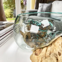 Molten 20cm Fruit Bowl On Teak Root Stand 15 Molten 20cm Fruit Bowl On Teak Root Stand -Home Decoration IMG E1409