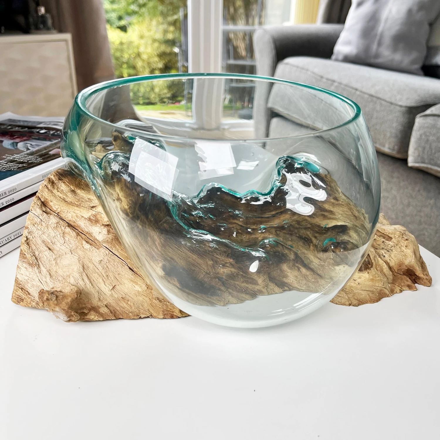 Molten 20cm Fruit Bowl On Teak Root Stand 9 Molten 20cm Fruit Bowl On Teak Root Stand - Image 9