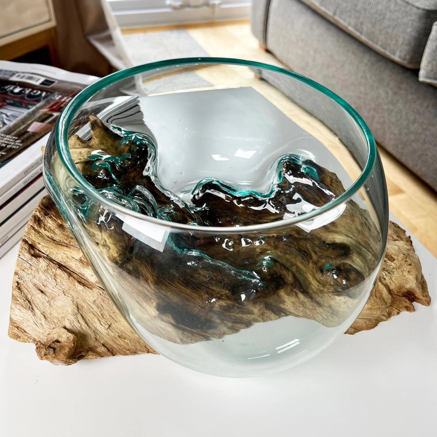 Molten 20cm Fruit Bowl On Teak Root Stand 10 Molten 20cm Fruit Bowl On Teak Root Stand - Image 10