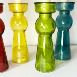 Set Of 4 Coloured Bubble Candlestick Holders -Home Decoration IMG E1514