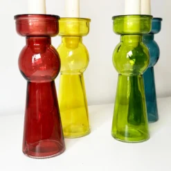 Set Of 4 Coloured Bubble Candlestick Holders -Home Decoration IMG E1517