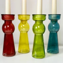 Set Of 4 Coloured Bubble Candlestick Holders -Home Decoration IMG E1519