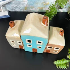 Ceramic 3 Cottage Houses Candle Holder -Home Decoration IMG E1547 edited284