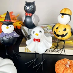 Fancy Dress Halloween Bird Figurines Set Of 4