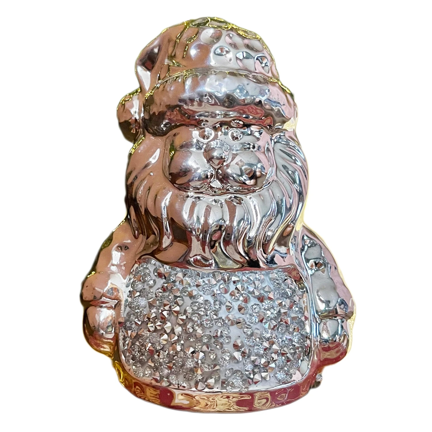 Silver Sparkle Santa Claus Ornament 5 Silver Sparkle Santa Claus Ornament - Image 5