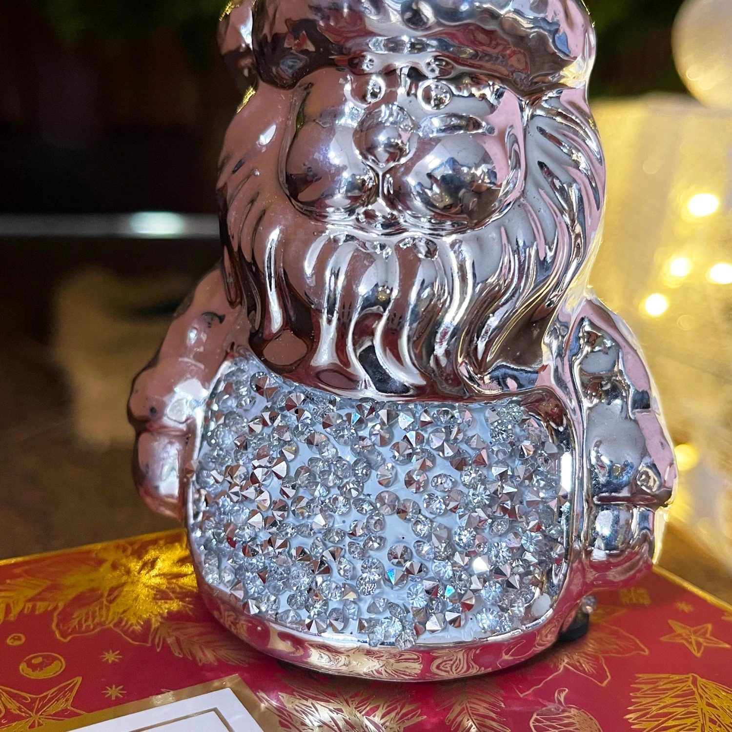 Silver Sparkle Santa Claus Ornament 3 Silver Sparkle Santa Claus Ornament - Image 3