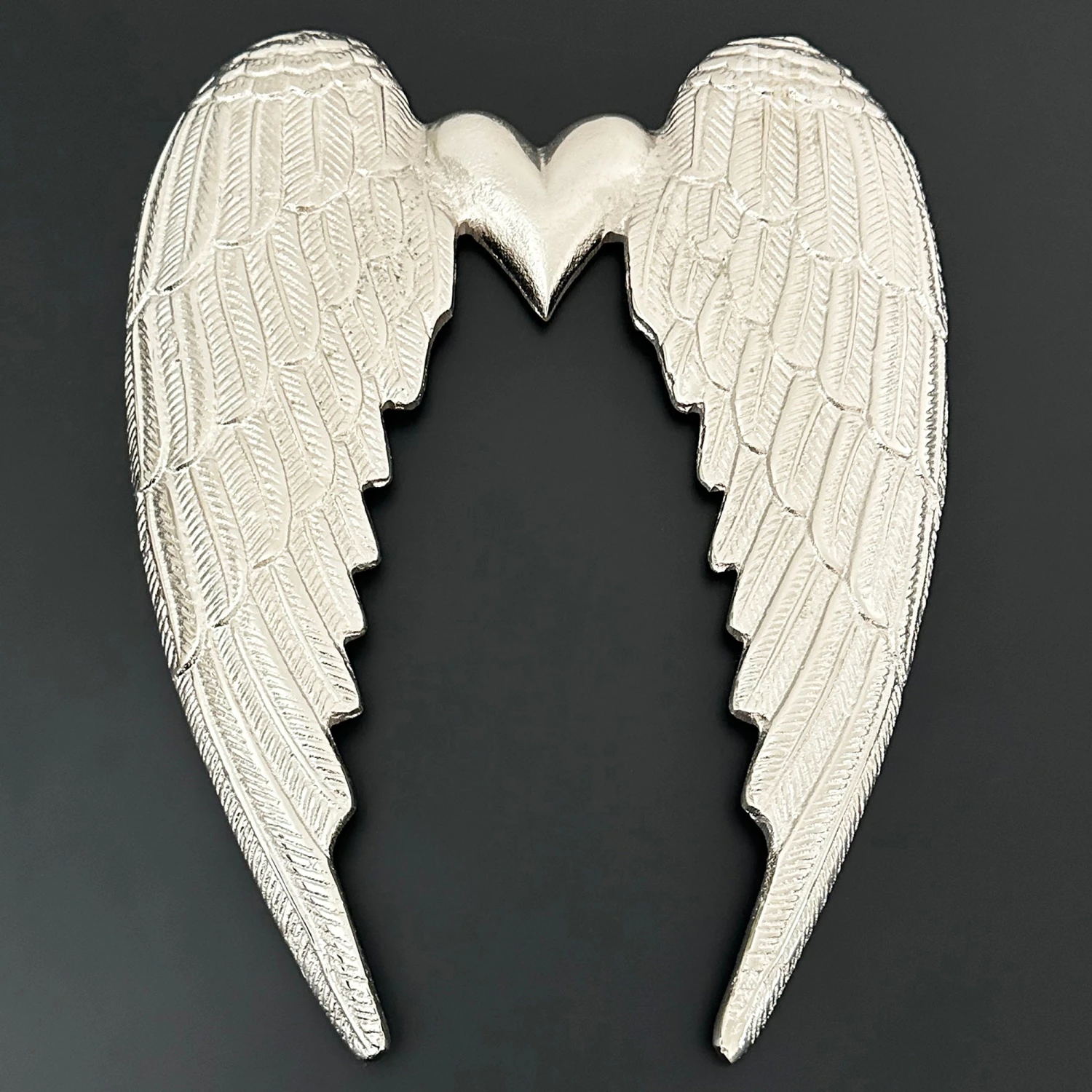 Silver Angel Wings With Heart Deco 1 Silver Angel Wings With Heart Deco