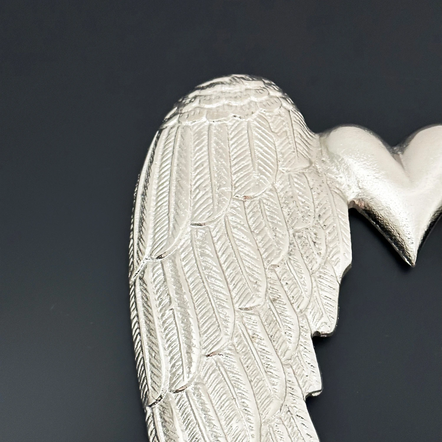 Silver Angel Wings With Heart Deco 3 Silver Angel Wings With Heart Deco - Image 3