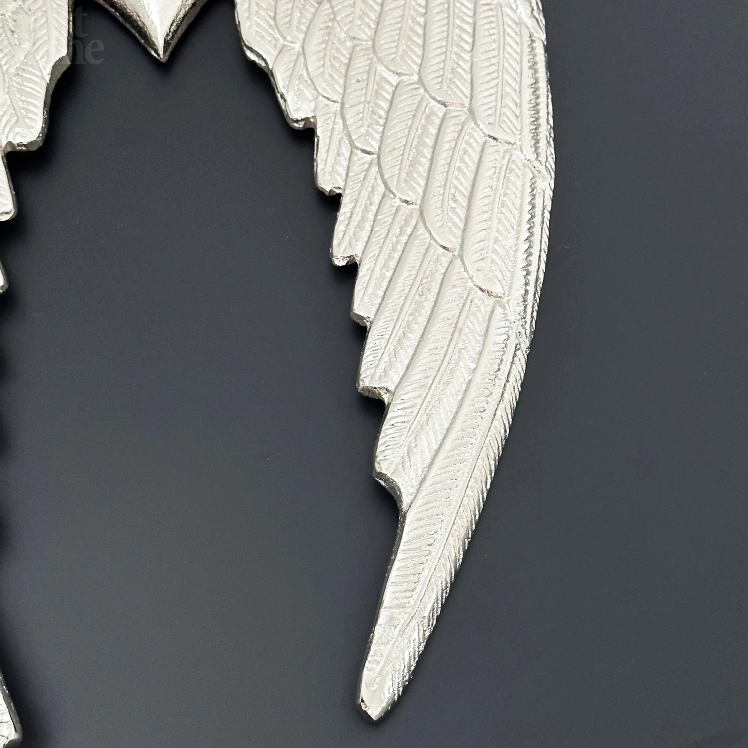 Silver Angel Wings With Heart Deco 4 Silver Angel Wings With Heart Deco - Image 4