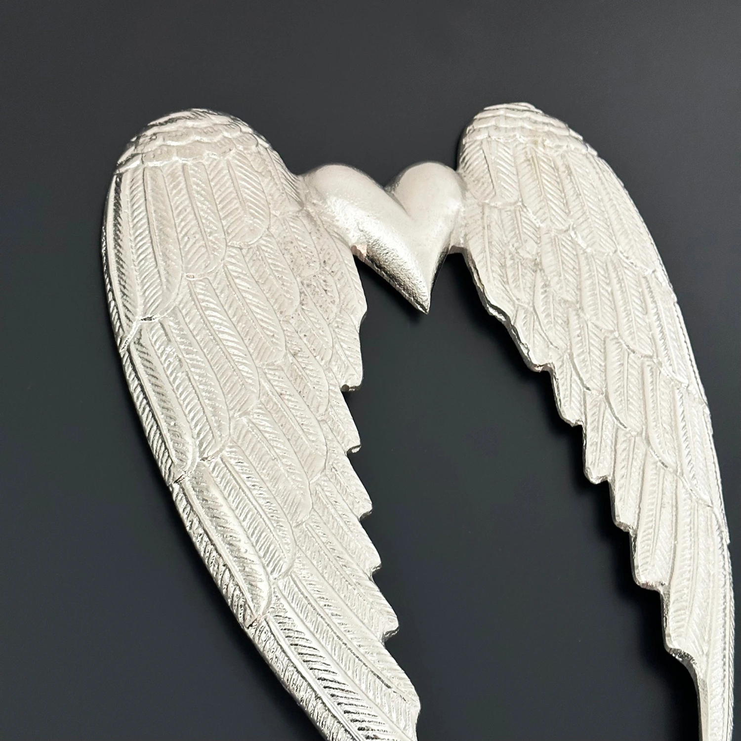 Silver Angel Wings With Heart Deco 5 Silver Angel Wings With Heart Deco - Image 5