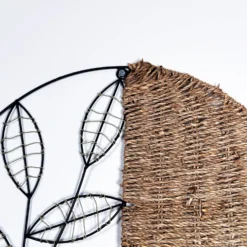 Woven Rattan Leaf Wall Deco 50x50cm -Home Decoration IMG E1802
