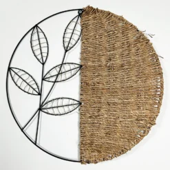Woven Rattan Leaf Wall Deco 50x50cm