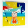 South Beach Lounging Glass Wall Clock