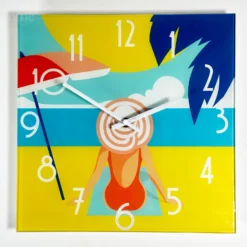 South Beach Lounging Glass Wall Clock -Home Decoration IMG E1845