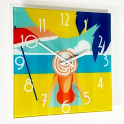 South Beach Lounging Glass Wall Clock -Home Decoration IMG E1849