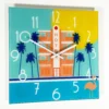 South Beach Hotel Glass Wall Clock