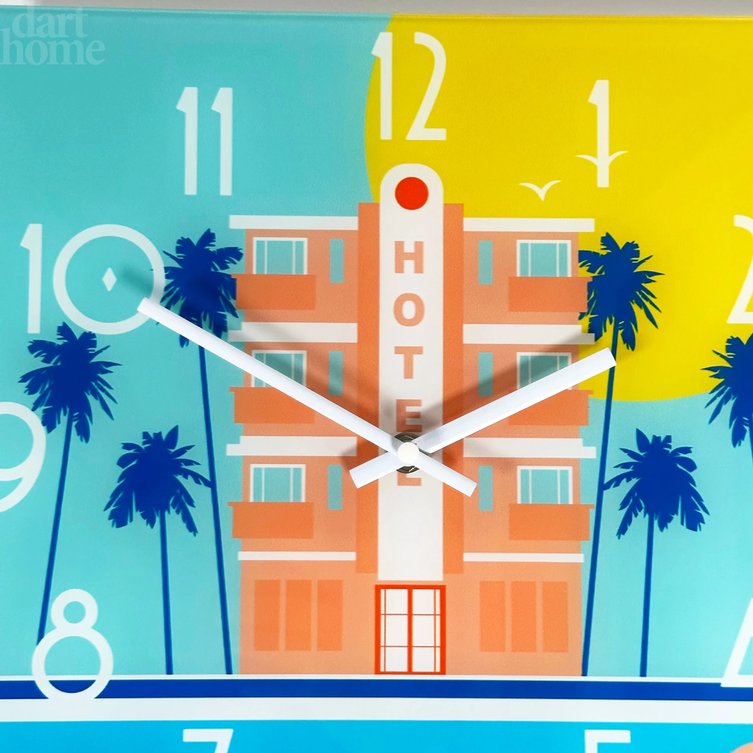 South Beach Hotel Glass Wall Clock 3 South Beach Hotel Glass Wall Clock - Image 3