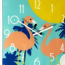 South Beach Flamingos Glass Wall Clock -Home Decoration IMG E1871 b7ad6f7d 3448 4b9a 9480 2fc4c3716169