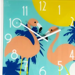 South Beach Flamingos Glass Wall Clock -Home Decoration IMG E1872