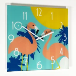 South Beach Flamingos Glass Wall Clock -Home Decoration IMG E1877 c910f0cd f30e 4ca2 8df9 5c3c88d3af2e