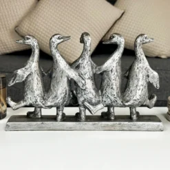 Silver Five Dancing Ducks Sculpture -Home Decoration IMG E1952
