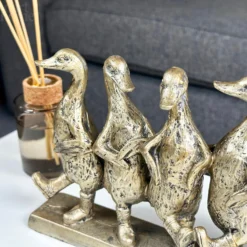 Gold Five Dancing Ducks Sculpture -Home Decoration IMG E1968