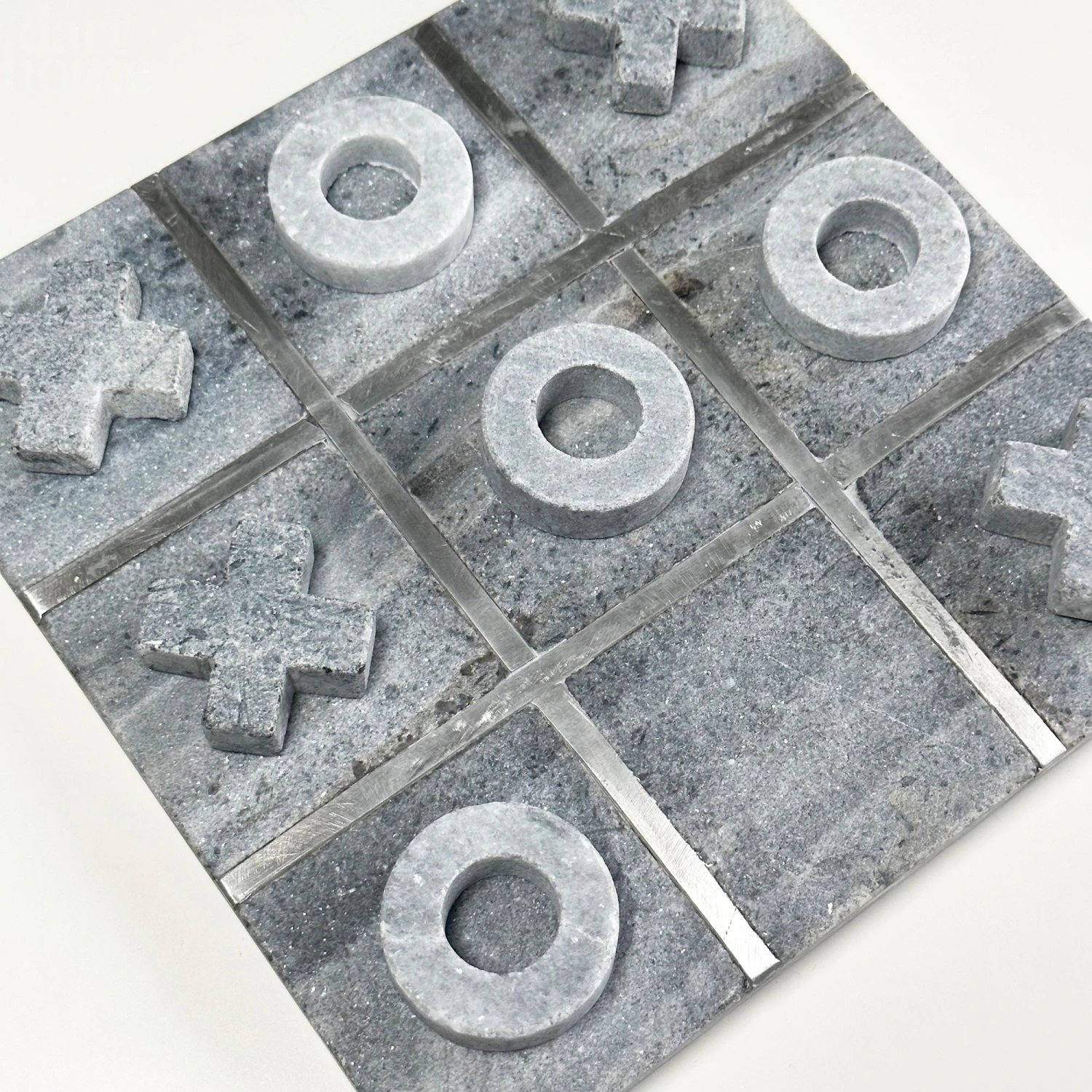 Grey Marble Tic Tac Toe Game 3 Grey Marble Tic Tac Toe Game - Image 3