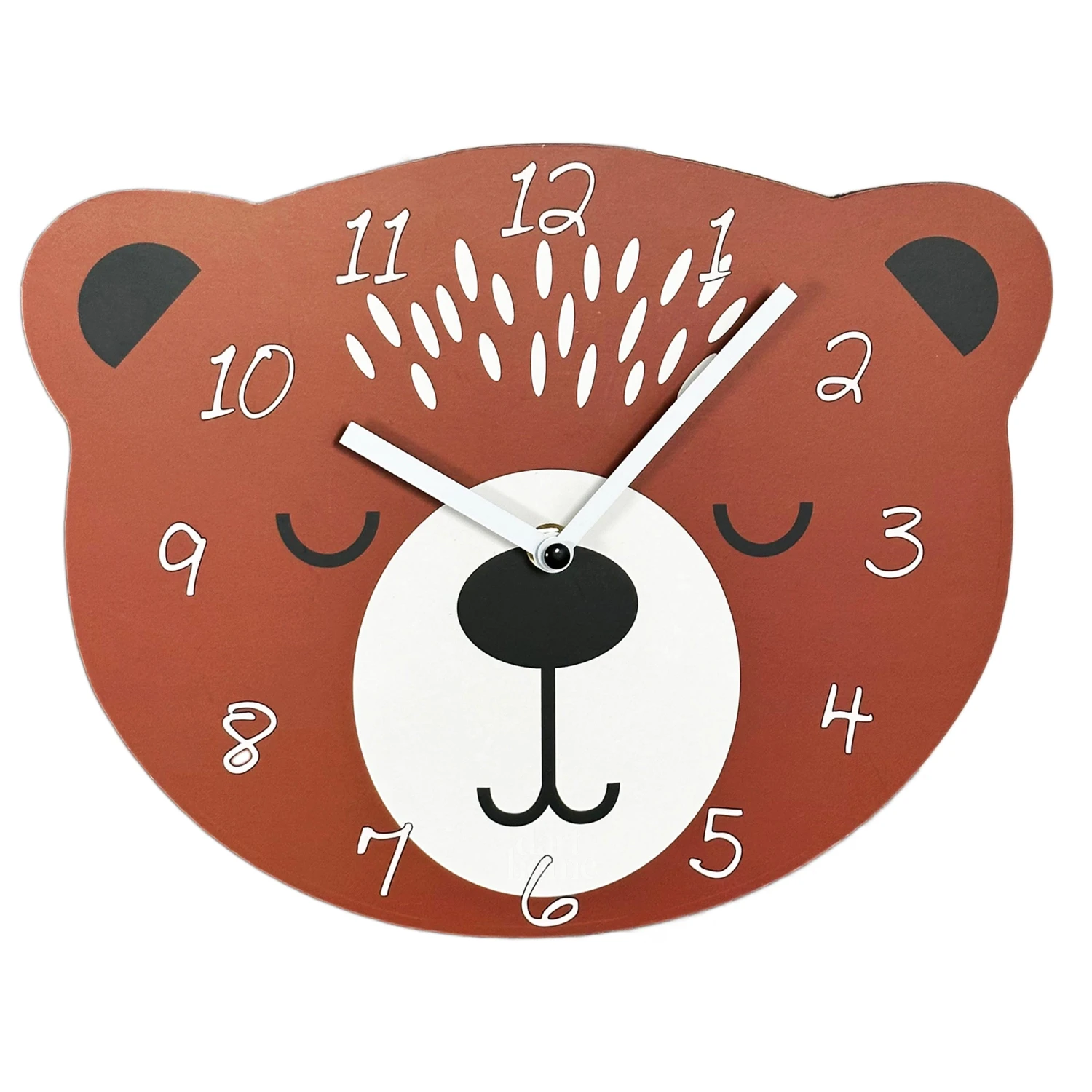 Brown Bear Head Childrens Wall Clock 6 Brown Bear Head Childrens Wall Clock - Image 6