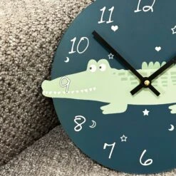 Round Crocodile Childrens Wall Clock -Home Decoration IMG E2173