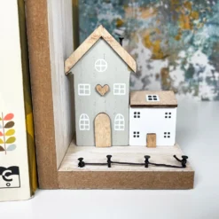 Wooden House Bookends Set -Home Decoration IMG E2230