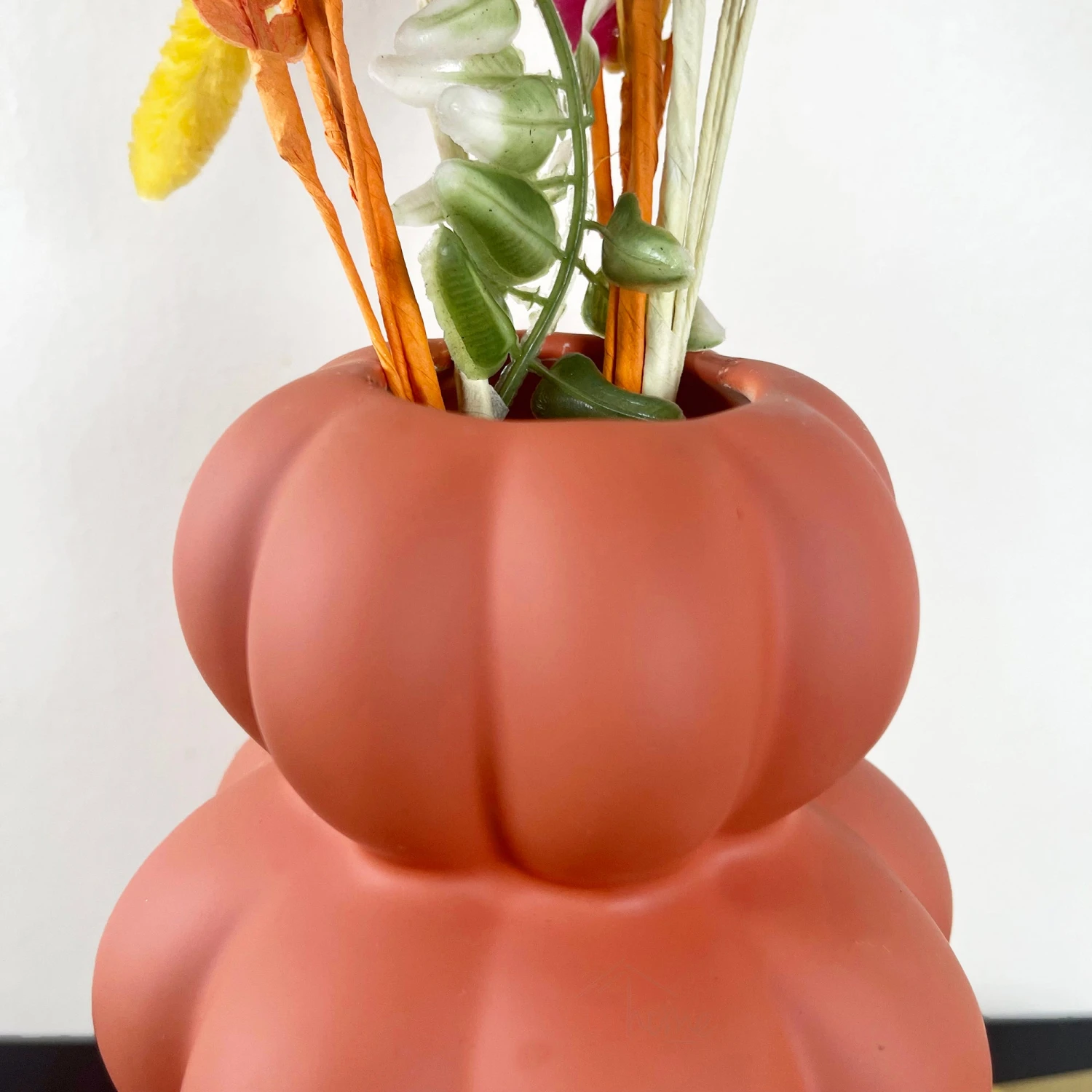 Ceramic Brown Stacked Bubble Abstract Vase 2 Ceramic Brown Stacked Bubble Abstract Vase - Image 2