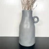 Grey Pottery Vase With Handle