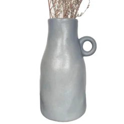 Grey Pottery Vase With Handle -Home Decoration IMG E2349copy
