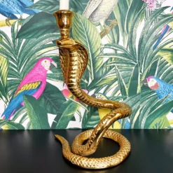 Gold Coiled Snake Candlestick Holder