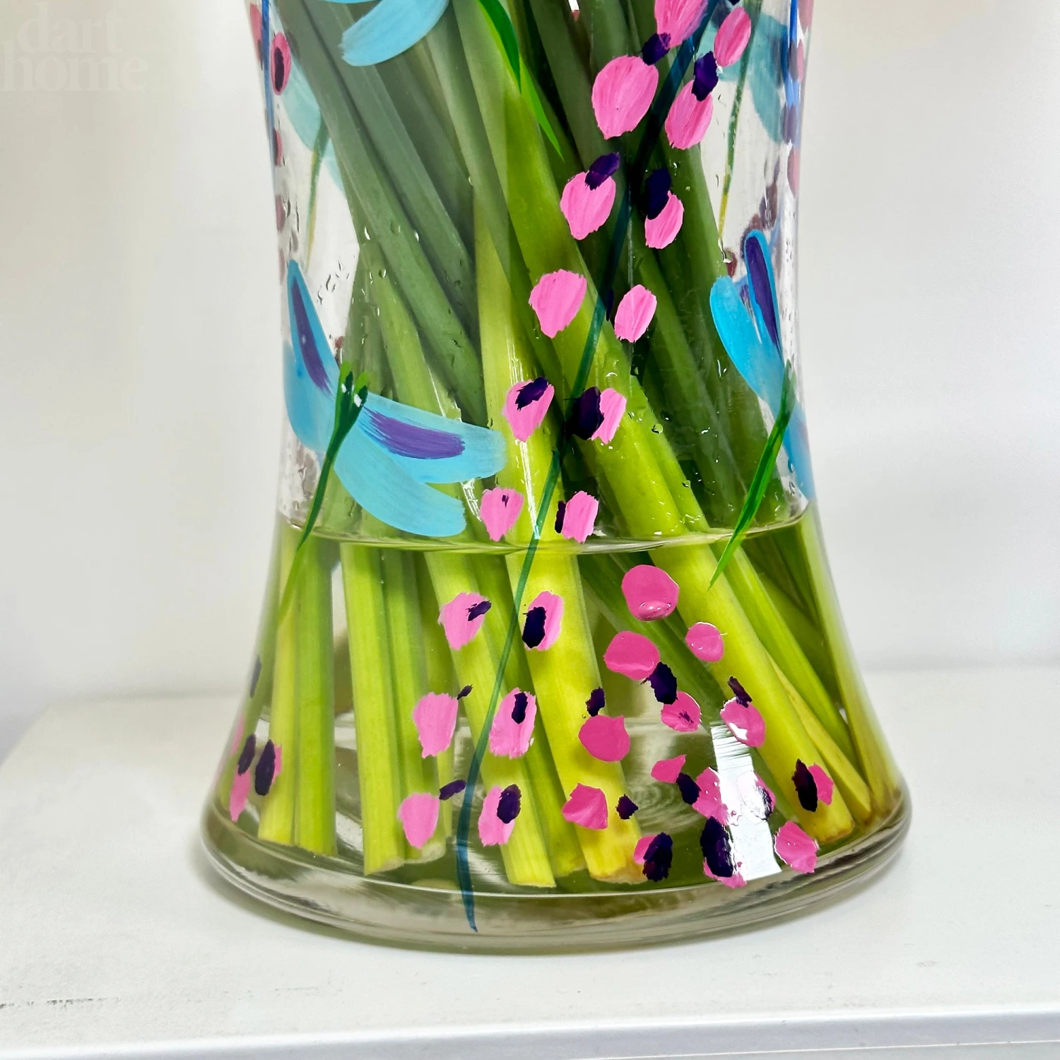 Hand Painted Glass Dragonfly Vase 5 Hand Painted Glass Dragonfly Vase - Image 5