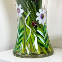 Hand Painted Glass Ladybirds Vase -Home Decoration IMG E2613