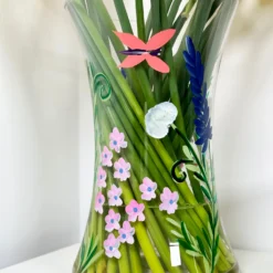 Hand Painted Glass Botanical Butterflies Vase -Home Decoration IMG E2626 475f5f04 a012 4827 a637 b554eaf06f1d