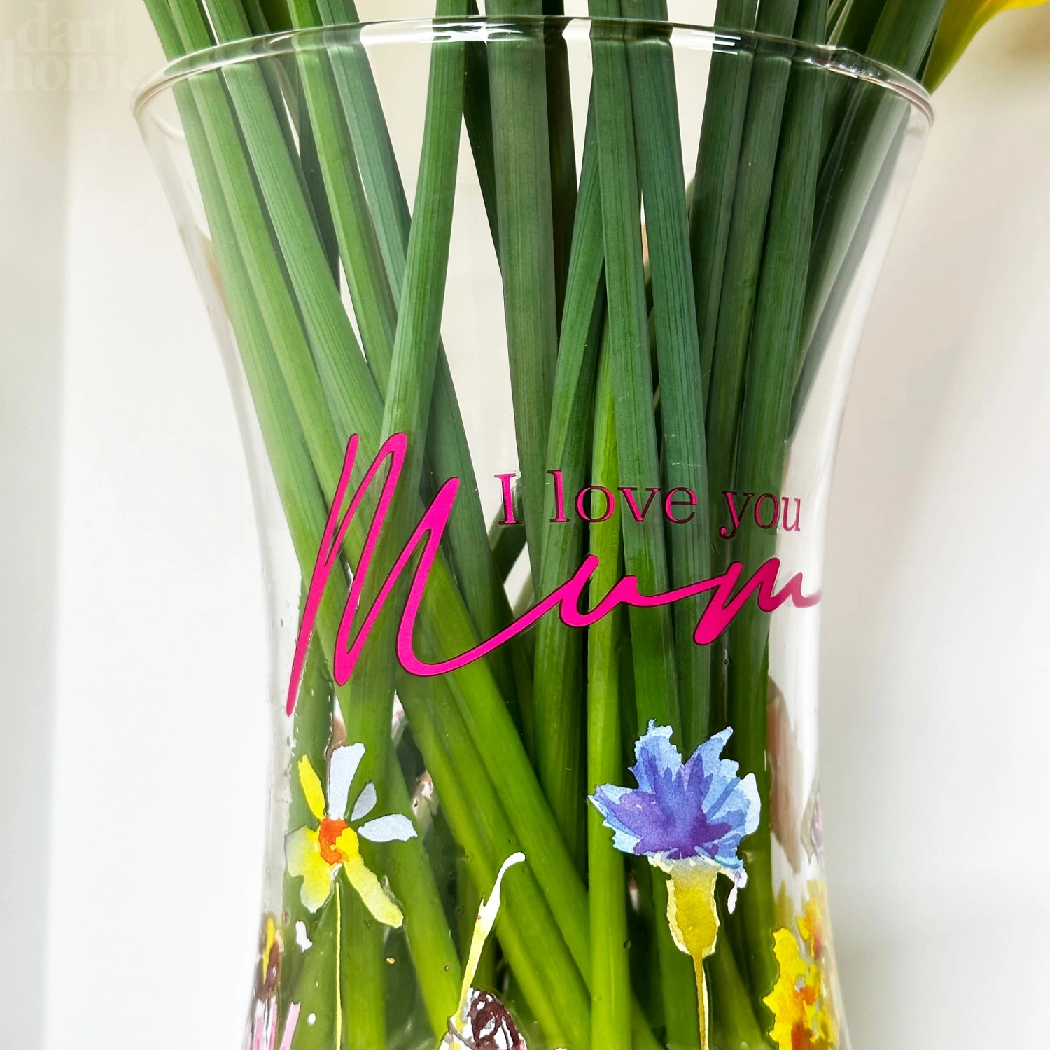 Hand Painted Glass I Love You Mum Vase 2 Hand Painted Glass I Love You Mum Vase - Image 2