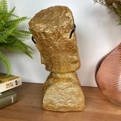 Gold Cool Easter Island Head Ornament -Home Decoration IMG E2941
